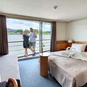 Die Kabine auf dem Oberdeck der Primadonna