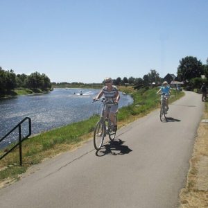 Radfahrer zwischen Maaseik und Thorn